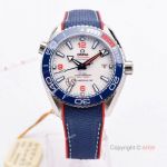 (VS Factory) Omega Seamaster Planet Ocean 600m White Red Blue Ceramic Bezel America's Cup Replica Watch